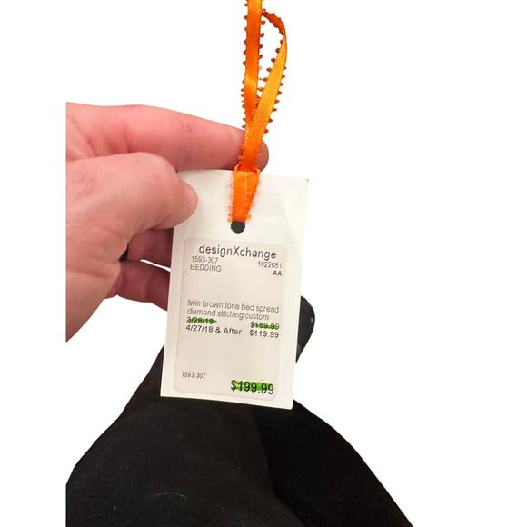 Anderson Fabrics H81in L51in Twin Brown tone bedspreads Diamond stitching custom - Picture 4 of 6